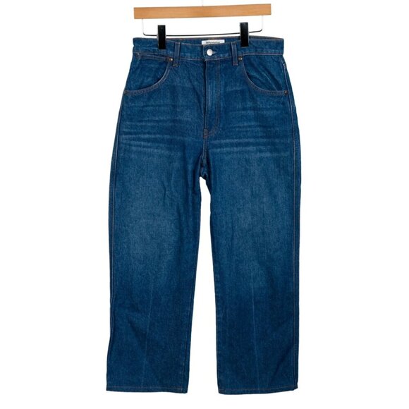 Reformation Zenia Cowboy High-Rise Wide Leg Crop Medium Wash Jeans Size- M - Picture 4 of 5